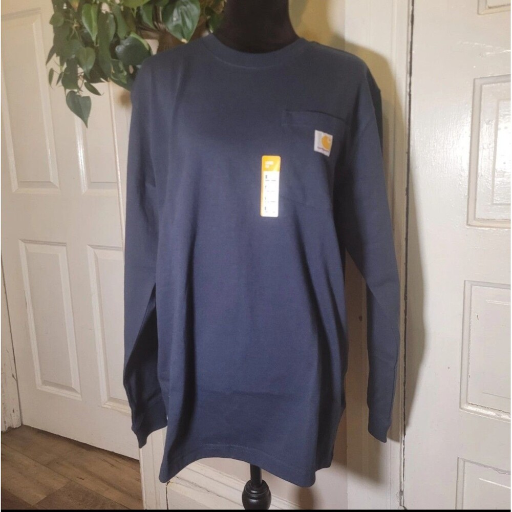 Carhartt 100%Cotton NWTS Oversized Heavyweight Longsleeve Navy Top/T140